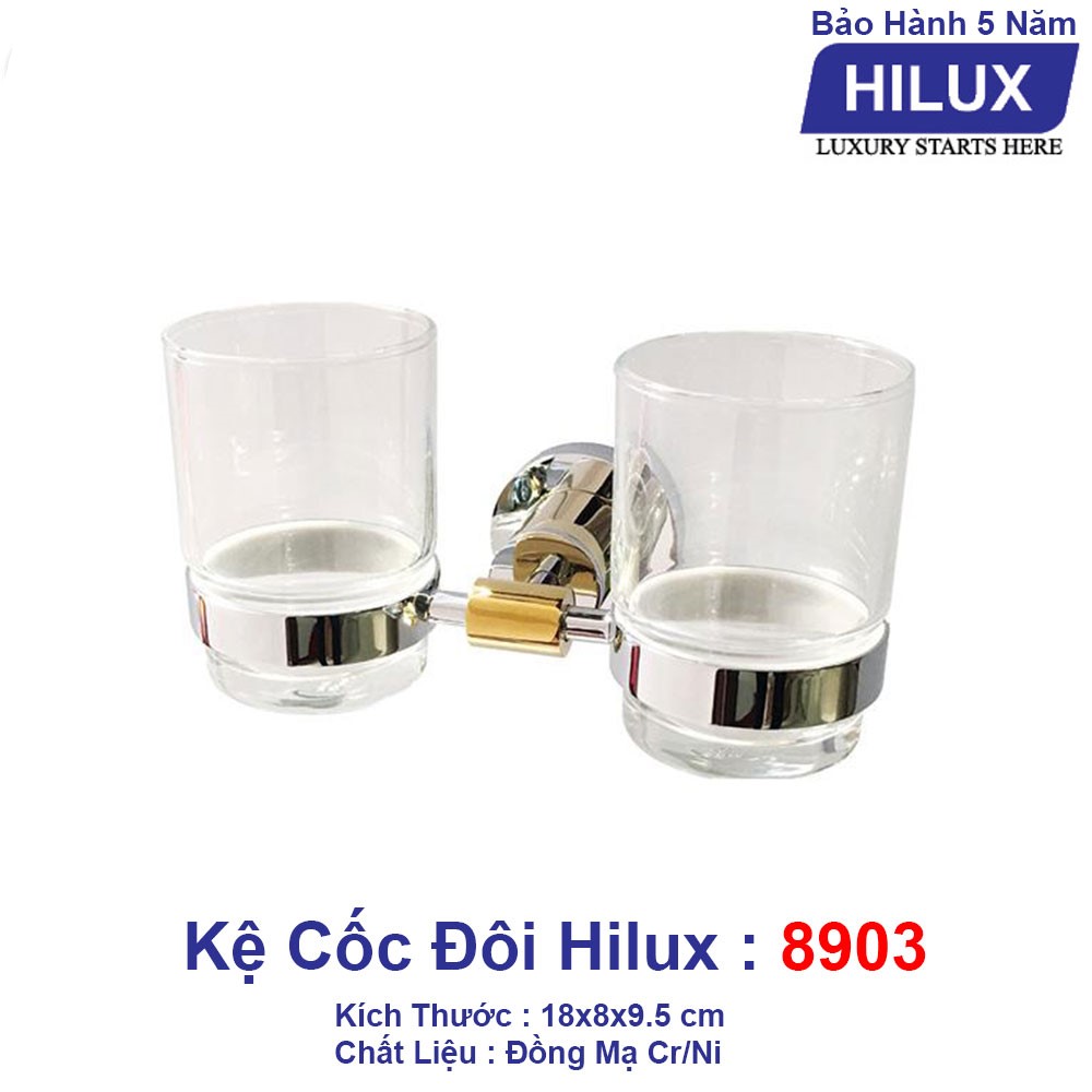 Kệ cốc đôi Hilux HL8903 đồng điểm vàng